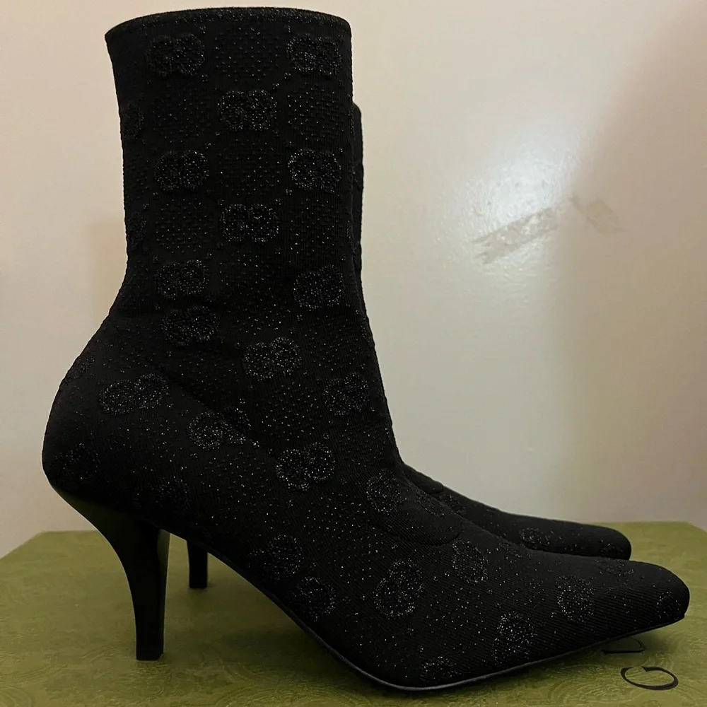 Gucci GG Knit Ankle Boots. GG technical knit fabric NIB size 6.5 - Picture 3 of 10